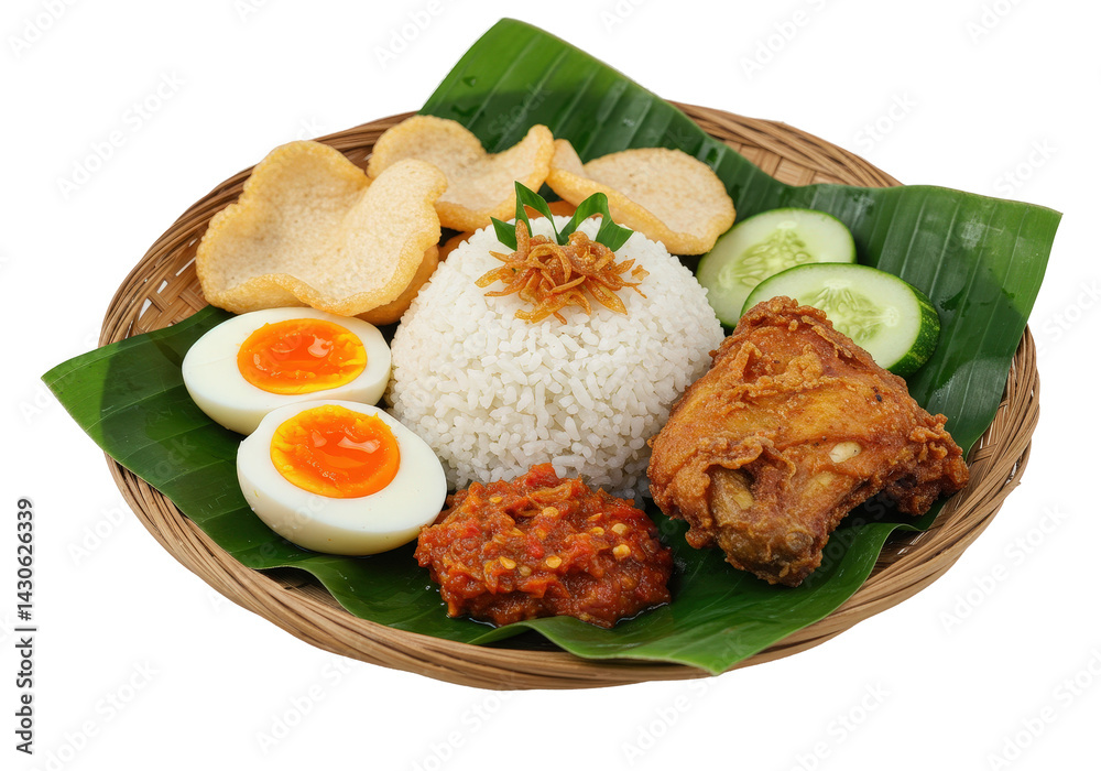 Nasi Ayam Komplit with Sambal and Egg Nasi Ayam Komplit with Sambal and Egg