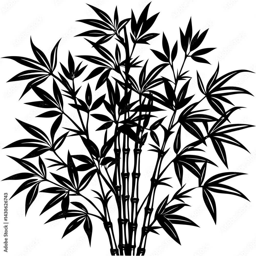 Naklejka premium Bamboo silhouette