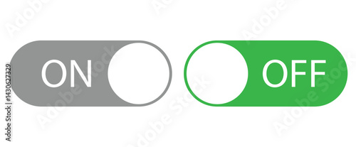 Toggle switch symbol. Vector Illustration. On and Off button