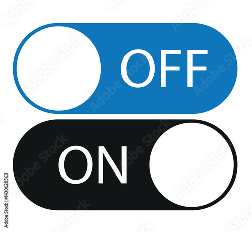 Toggle switch symbol. Vector Illustration. On and Off button