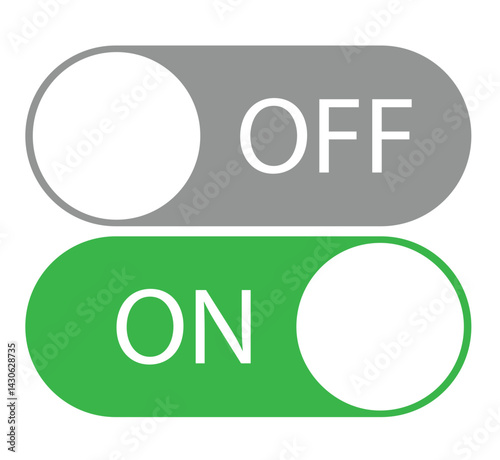 Toggle switch symbol. Vector Illustration. On and Off button