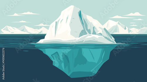 Melting Iceberg Hidden Underwater Danger And Global Warming Concept