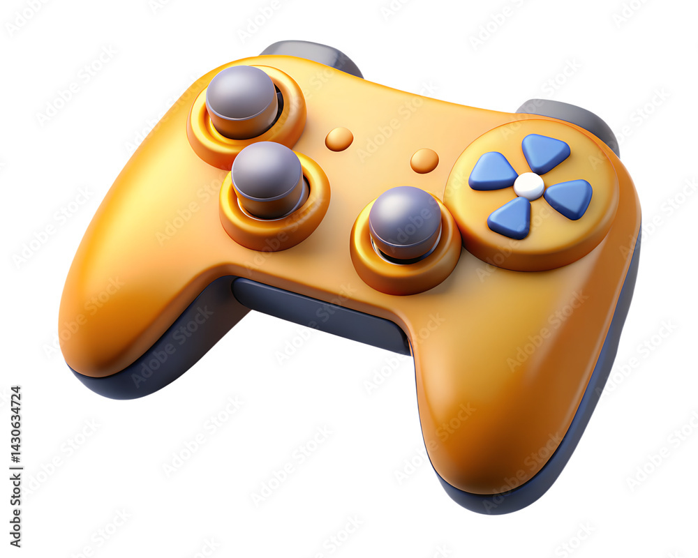 3d golden game controller joystick illustration isolated 3d golden game controller joystick illustration isolated