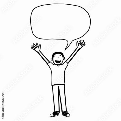 cartoon stickmen with empty speech bubbles. Vector Art
