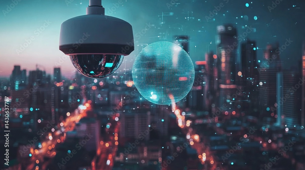 Urban surveillance camera system with data overlay. Urban surveillance camera system with data overlay.