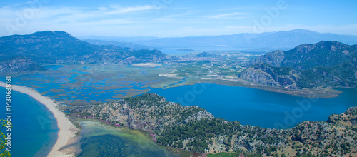 Fototapeta Naklejka Na Ścianę i Meble -  aerial view of dalyan Mugla Turkey 