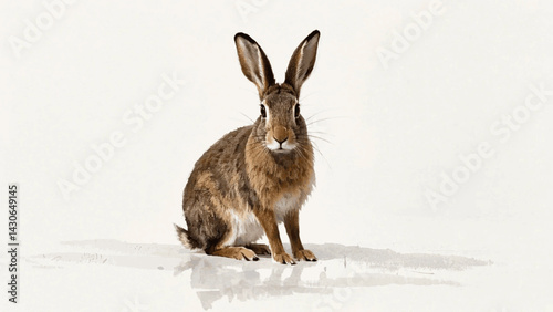 Leaping hues hare isolated watercolor vector illustration svg