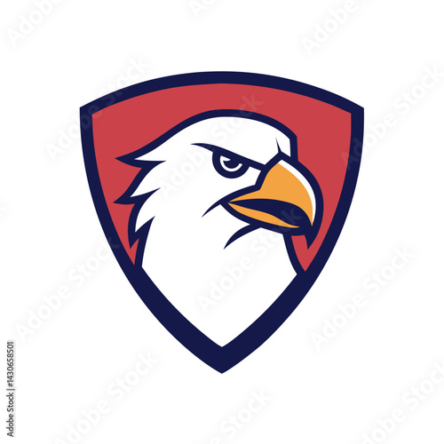 Eagle Mascot Logo in Shield Vector Art – Flat Minimalist Eagle Logo Design