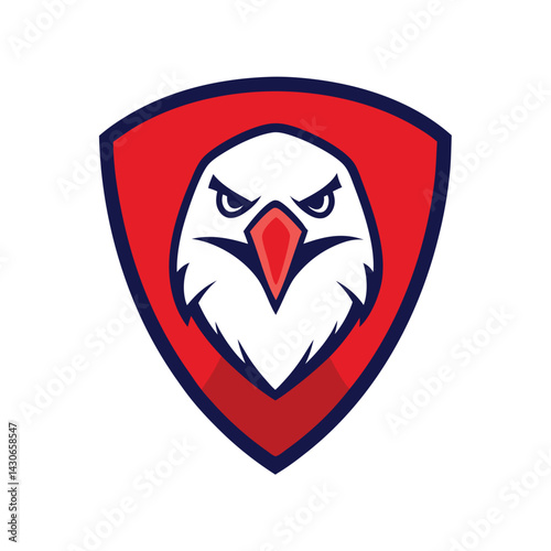 Eagle Mascot Logo in Shield Vector Art – Flat Minimalist Eagle Logo Design
