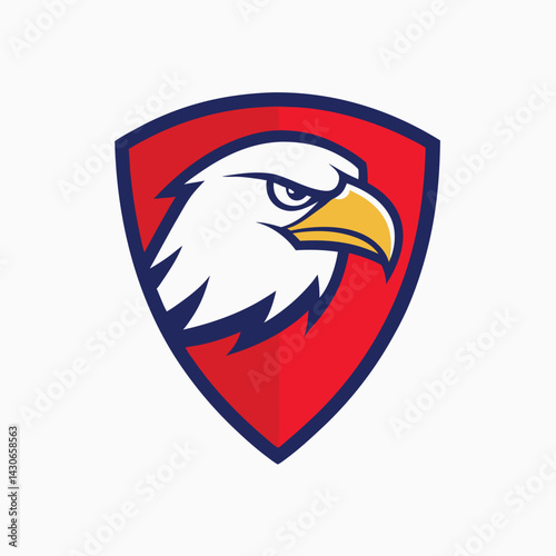 Eagle Mascot Logo in Shield Vector Art – Flat Minimalist Eagle Logo Design