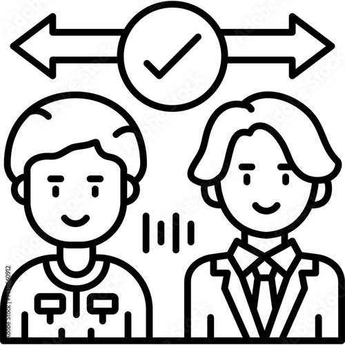 Social Distancing Icon Vector Element