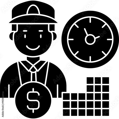 Employee Time Icon Vector Element