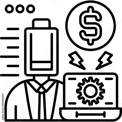 Low Money Icon Vector Element