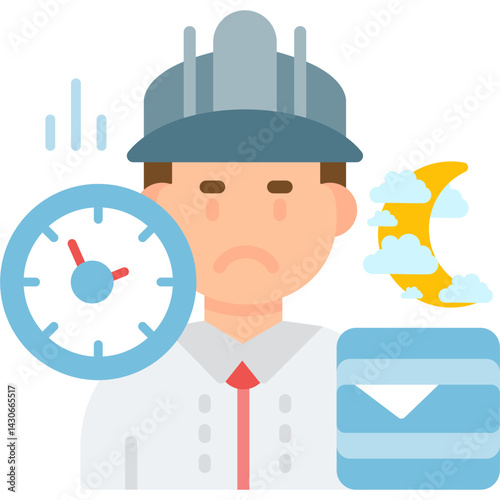 Overtime Icon Vector Element