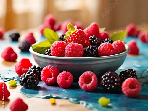 Assorted Fresh Berries in a Bowl
