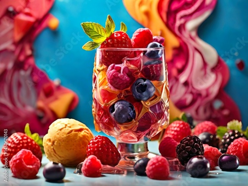 Colorful Mixed Berry Fruit Salad
