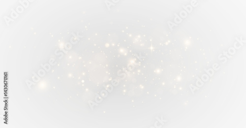 PNG golden glitter and white flare shine with magic sparkle confetti on textured background, PNG light glow and sparkle for holiday card or xmas party visual design in festive celebration theme.