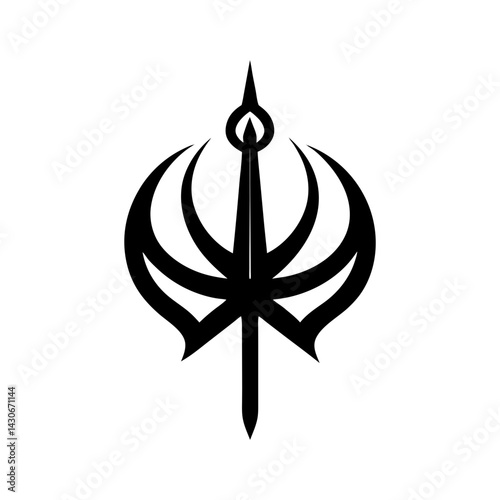 Khanda Silhouette vector illustration