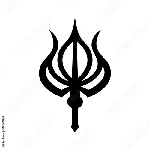 Khanda Silhouette vector illustration