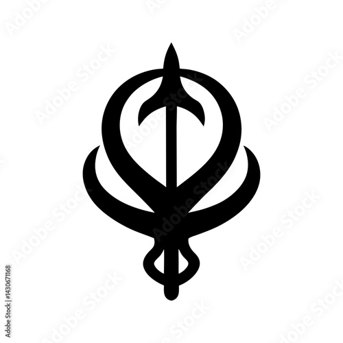 Khanda Silhouette vector illustration