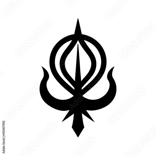 Khanda Silhouette vector illustration