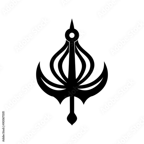 Khanda Silhouette vector illustration
