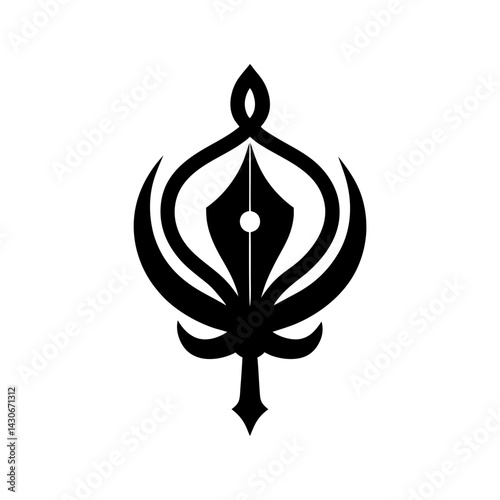 Khanda Silhouette vector illustration