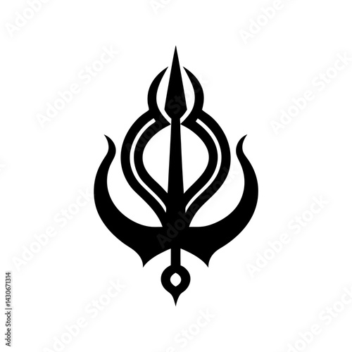 Khanda Silhouette vector illustration