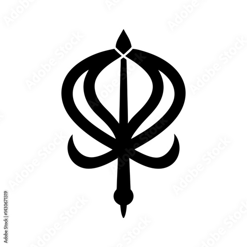 Khanda Silhouette vector illustration