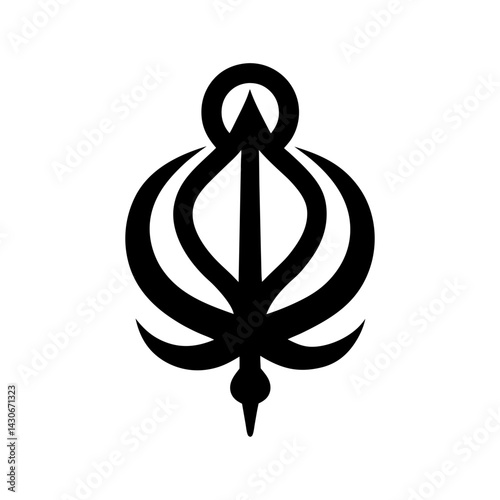 Khanda Silhouette vector illustration