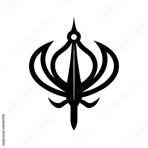 Khanda Silhouette vector illustration