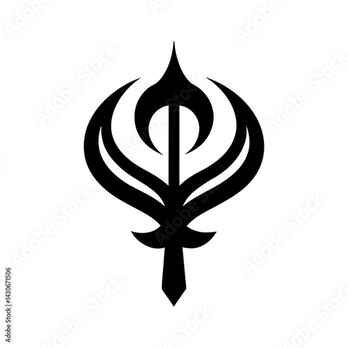 Khanda Silhouette vector illustration