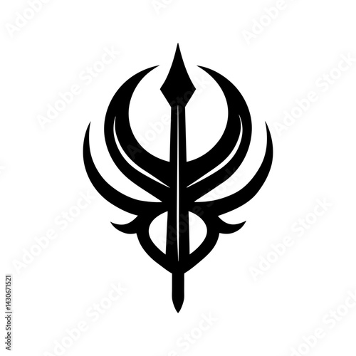 Khanda Silhouette vector illustration