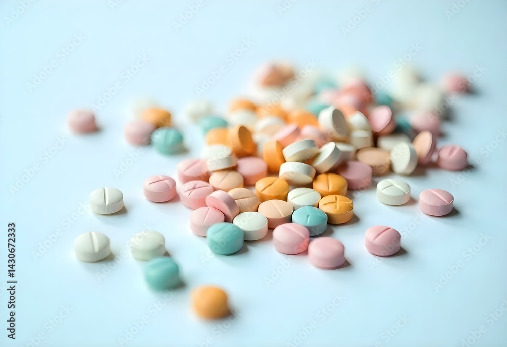 pills on a white background pills on a white background