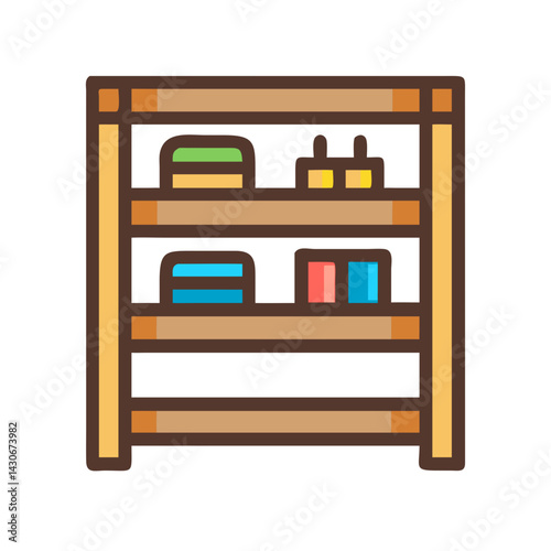 Colorful Shelf Icon Illustration for Storage and Organization