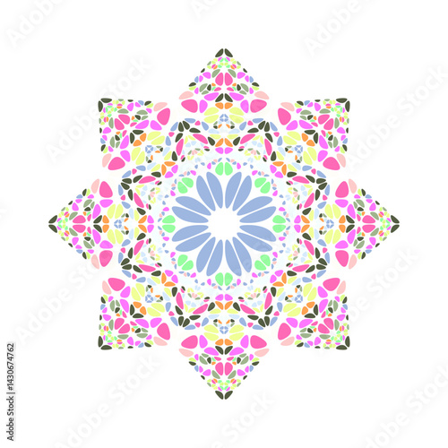 Abstract gravel star symbol - colorful geometrical vector element