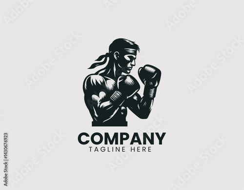 Boxer Silhouette Vector Logo