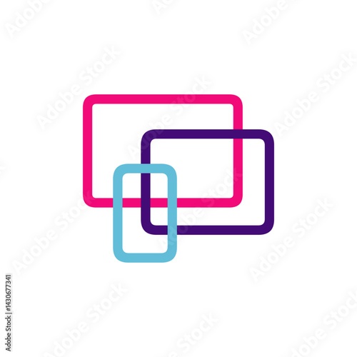 Geometric Harmony: Three nested vibrant squares in a design that celebrates the beauty of geometric forms and colors. Showcasing minimalist elegance and modern art. 