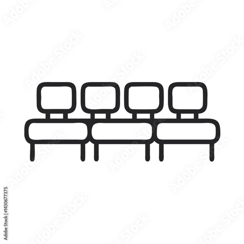 Row of empty seats in a theatre outline