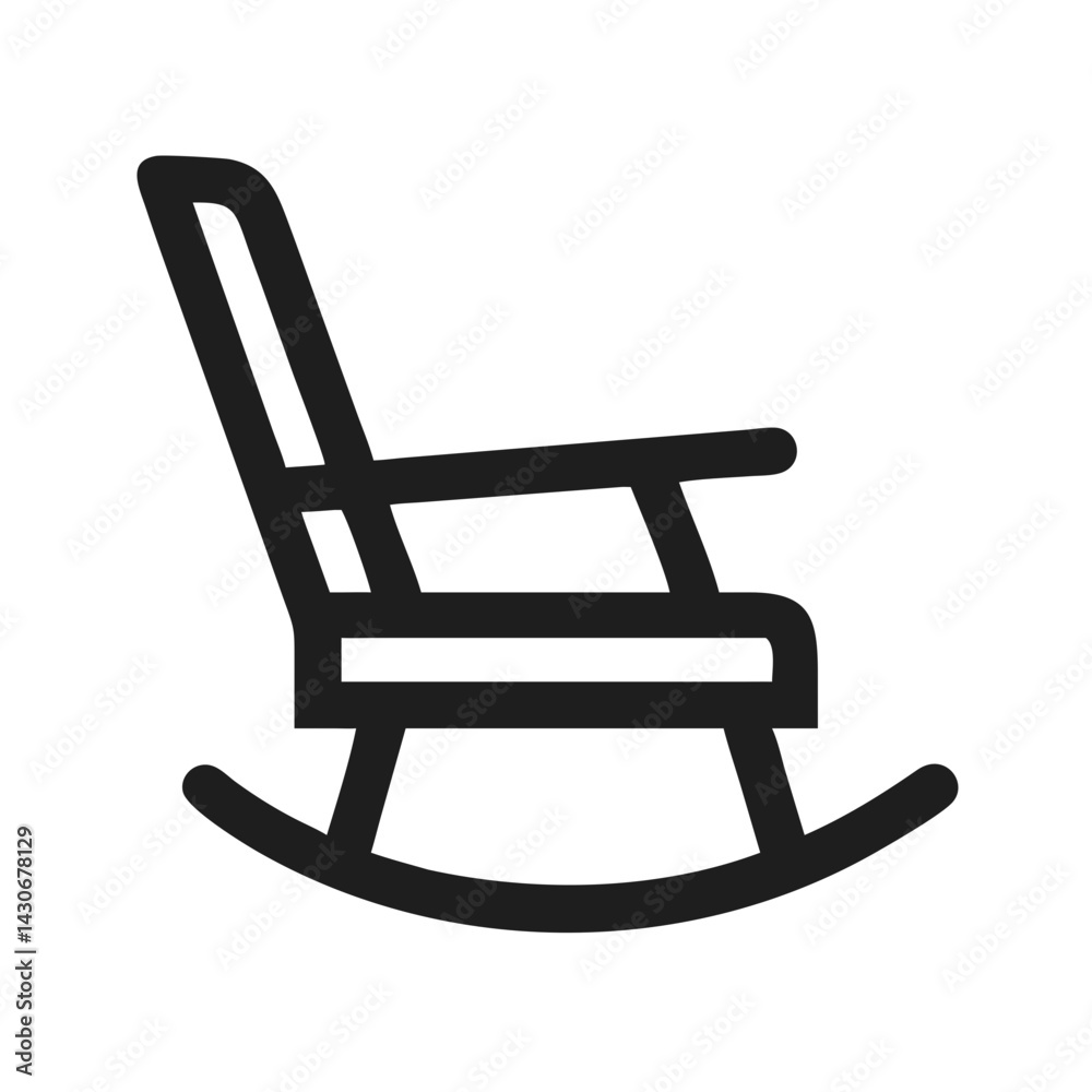 Rocking chair icon for relaxation, comfort, and nostalgia Rocking chair icon for relaxation, comfort, and nostalgia