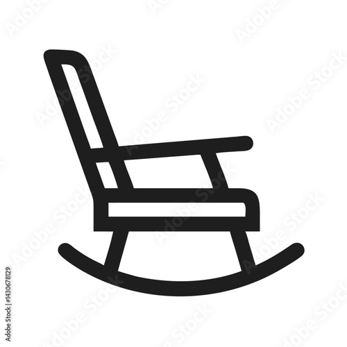 Rocking chair icon for relaxation, comfort, and nostalgia