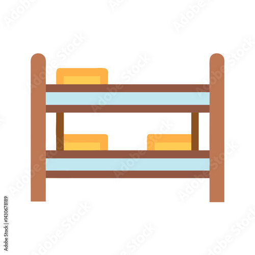 Bunk bed isolated on black background vector illustration