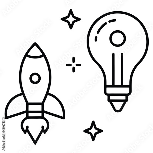 rocket and star icons