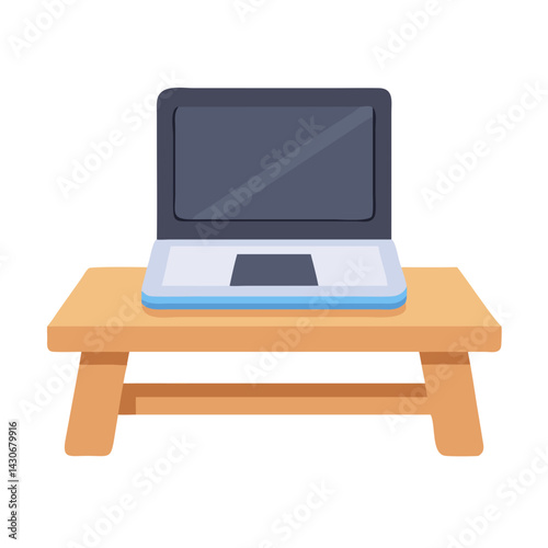Laptop on a Small Table - Work From Home