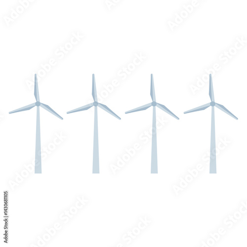 windmill silhouettes turning at the same time