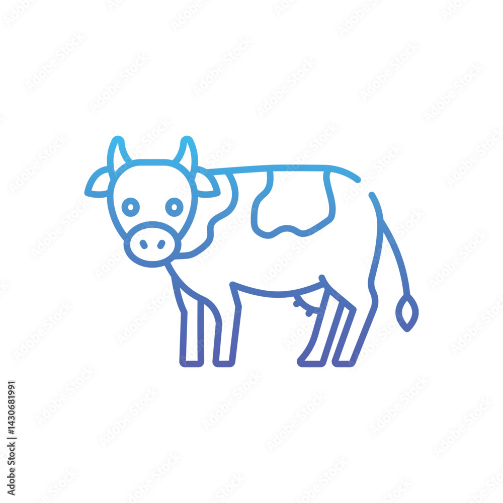 Naklejka premium Cow Vector icon