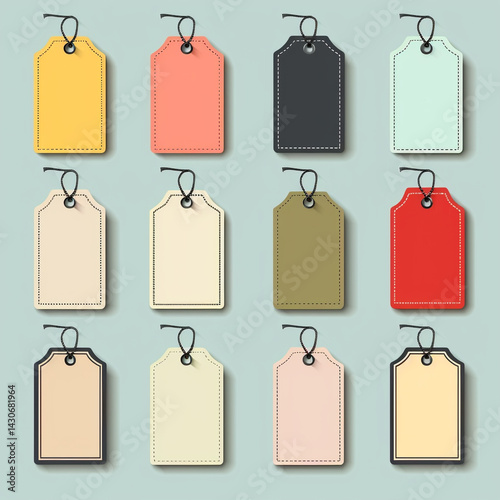 Vector Design Set Flat Blank Label Graphic photo