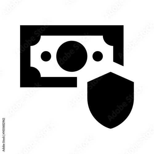 Financial Safeguard: A graphic representation of monetary security, with a single bank note protected by a shield.