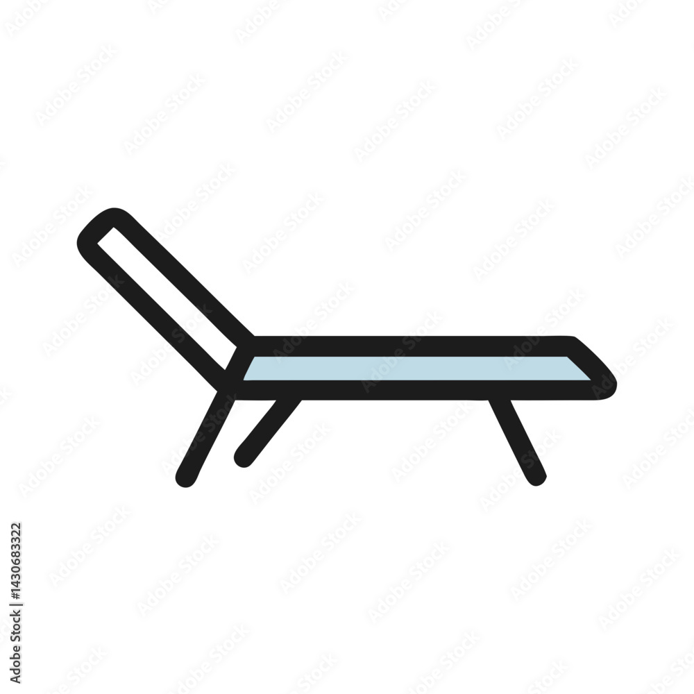 Minimalist lounge chair icon on a solid background Minimalist lounge chair icon on a solid background