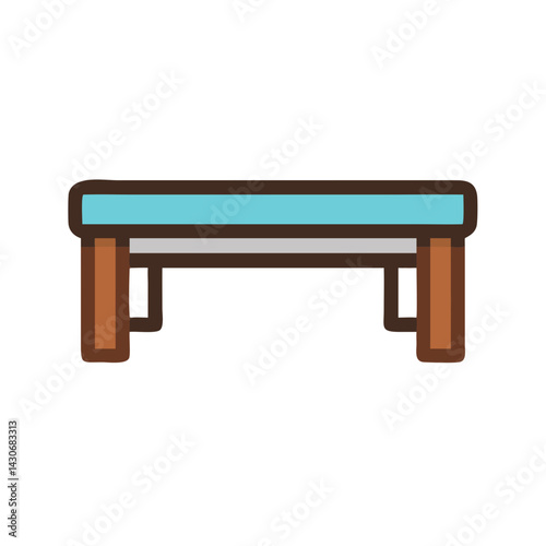 Simple Blue Table Vector Illustration on Black Background